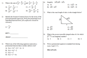 Algebra 2 Common Core